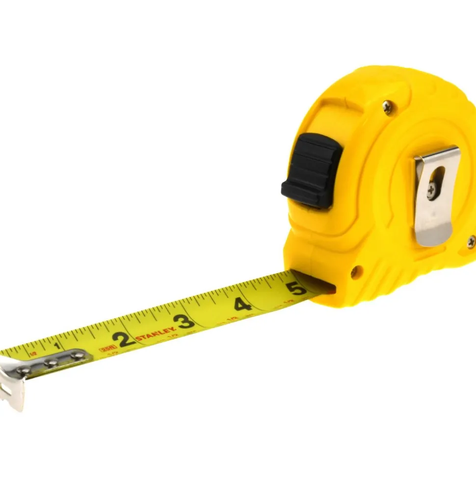 Tape Measure: 25' Long, 1" Width, Yellow Blade