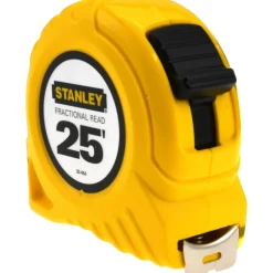 Tape Measure: 25' Long, 1" Width, Yellow Blade