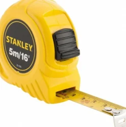 Tape Measure: 16' Long, 3/4" Width, Yellow Blade