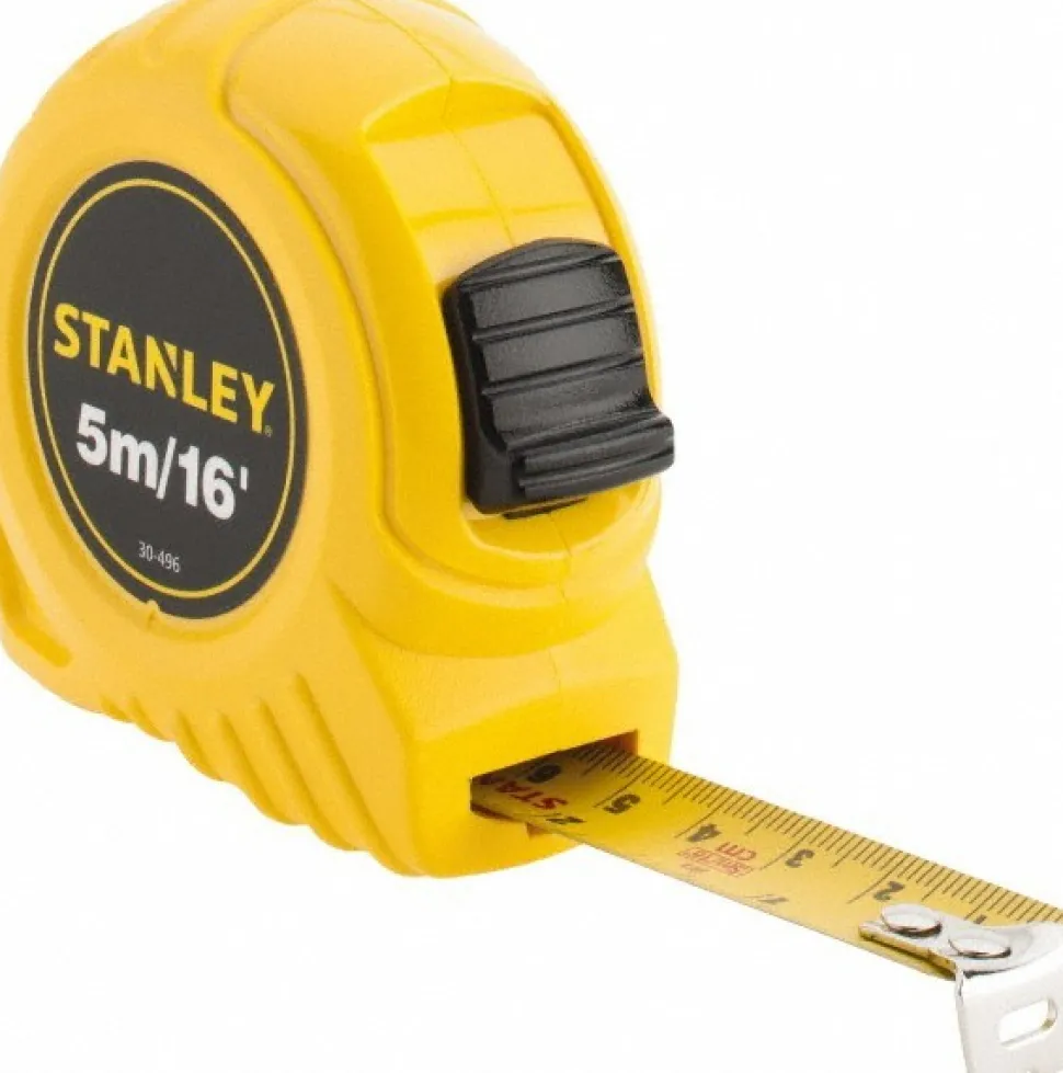 Tape Measure: 16' Long, 3/4" Width, Yellow Blade
