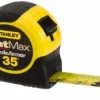 Tape Measure: 35' Long, 1-1/4" Width, Yellow Blade
