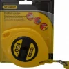 Tape Measure: 100' Long, 3/8" Width, Yellow Blade