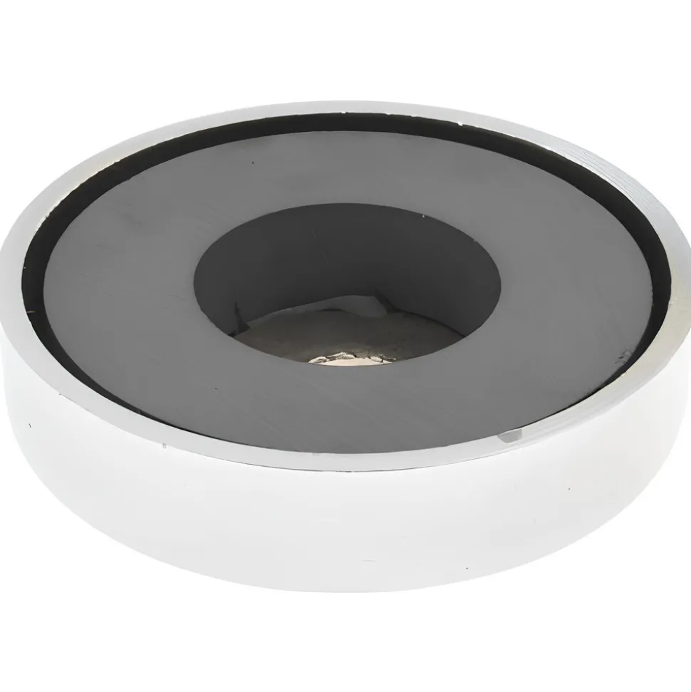 10-24 Tap, 10 kg Average Pull Force, 2" Dia, 3/8" High, Ceramic Pot Magnet