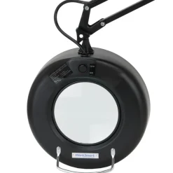 Task Light: Fluorescent, 38" Reach, Swing Arm, Clamp-On, Black