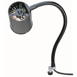 Task Light: Halogen & Incandescent, 24" Reach, Gooseneck Arm, Coupler, Black