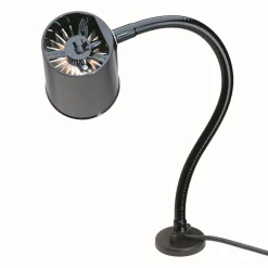 Task Light: Incandescent, 18" Reach, Gooseneck Arm, Black