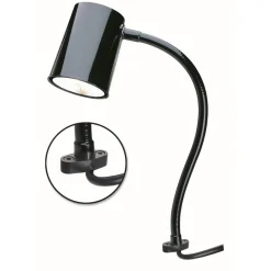 Task Light: Incandescent, 24" Reach, Gooseneck Arm, Direct, Black