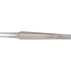4.5" Tecknik Tweezers: Style 2A, Stainless Steel, Anti-Magnetic, Anti-Acid. Rounded Tips