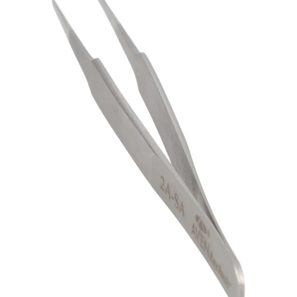 4.5" Tecknik Tweezers: Style 2A, Stainless Steel, Anti-Magnetic, Anti-Acid. Rounded Tips