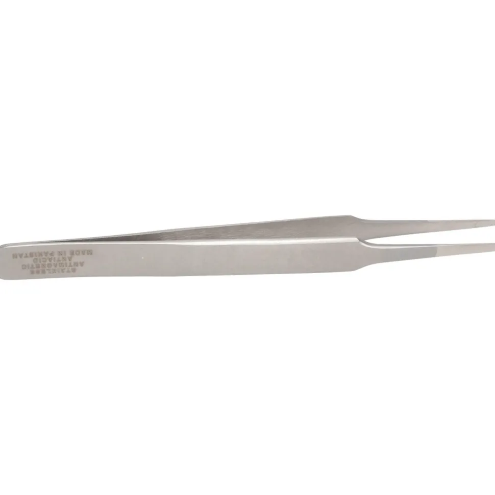 4.5" Tecknik Tweezers: Style 2A, Stainless Steel, Anti-Magnetic, Anti-Acid. Rounded Tips
