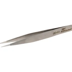 5" Tecknik Tweezers: Style MM, Stainless Steel, Anti-Magnetic, Anti-Acid. Strong, Pointed Tips