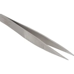 4.75" Tecknik Tweezers: Style OOD, Stainless Steel, Anti-Magnetic, Anti-Acid, Serrated, Strong, Pointed Tips