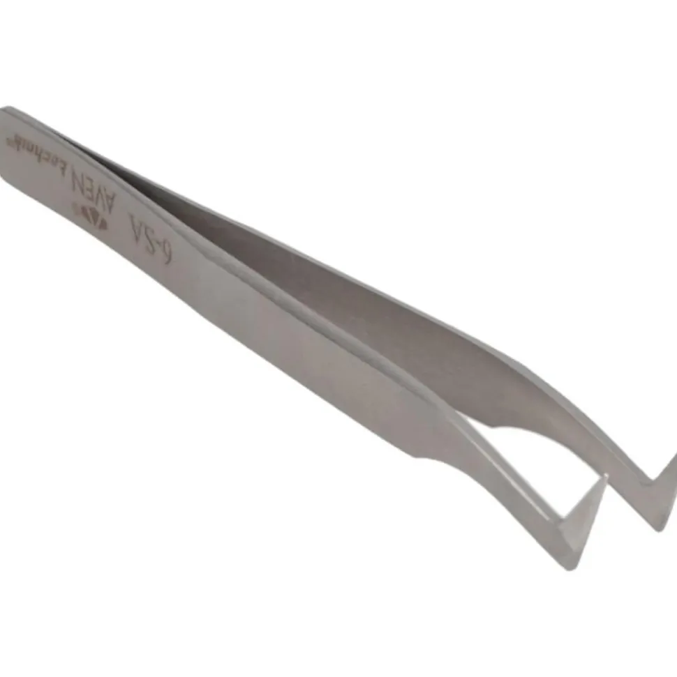 4.25" Tecknik Tweezers: Style 6, Stainless Steel, Anti-Magnetic, Anti-Acid