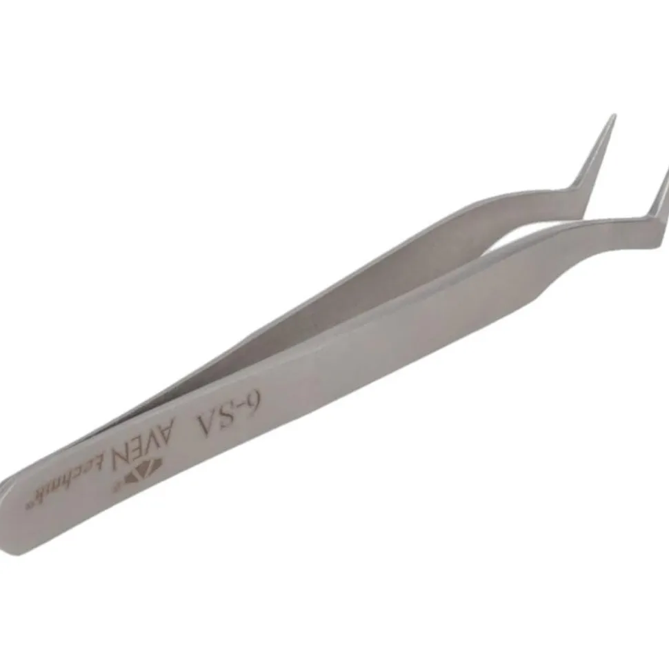 4.25" Tecknik Tweezers: Style 6, Stainless Steel, Anti-Magnetic, Anti-Acid
