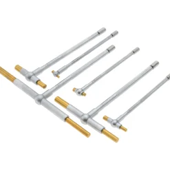 Telescoping Gage Set: 5/16 to 6", 6 Pc, Hardened Tool Steel, Satin Chrome & TiN (Working Faces) Finish, Includes Vinyl Pouch