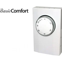 Thermostats; Thermostat Type: Line Voltage Wall Thermostat; Style: Cool Only; Minimum Temperature (F): 41; Maximum Temperature: 90; Minimum Voltage: 120; Maximum Voltage: 277; Amperage: 22; For Use With: Fans and other line voltage cooling applications; Control Type: Dial