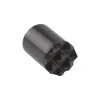 8-32 Thread, 1/4" Dia, 3/8" High, Threaded, Extra Fine Tooth Grade Diamond Serration Tooth Pattern, High Speed Steel, Round Positioning Gripper