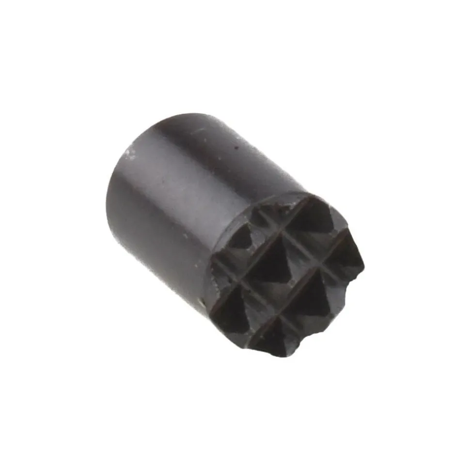 8-32 Thread, 1/4" Dia, 3/8" High, Threaded, Extra Fine Tooth Grade Diamond Serration Tooth Pattern, High Speed Steel, Round Positioning Gripper