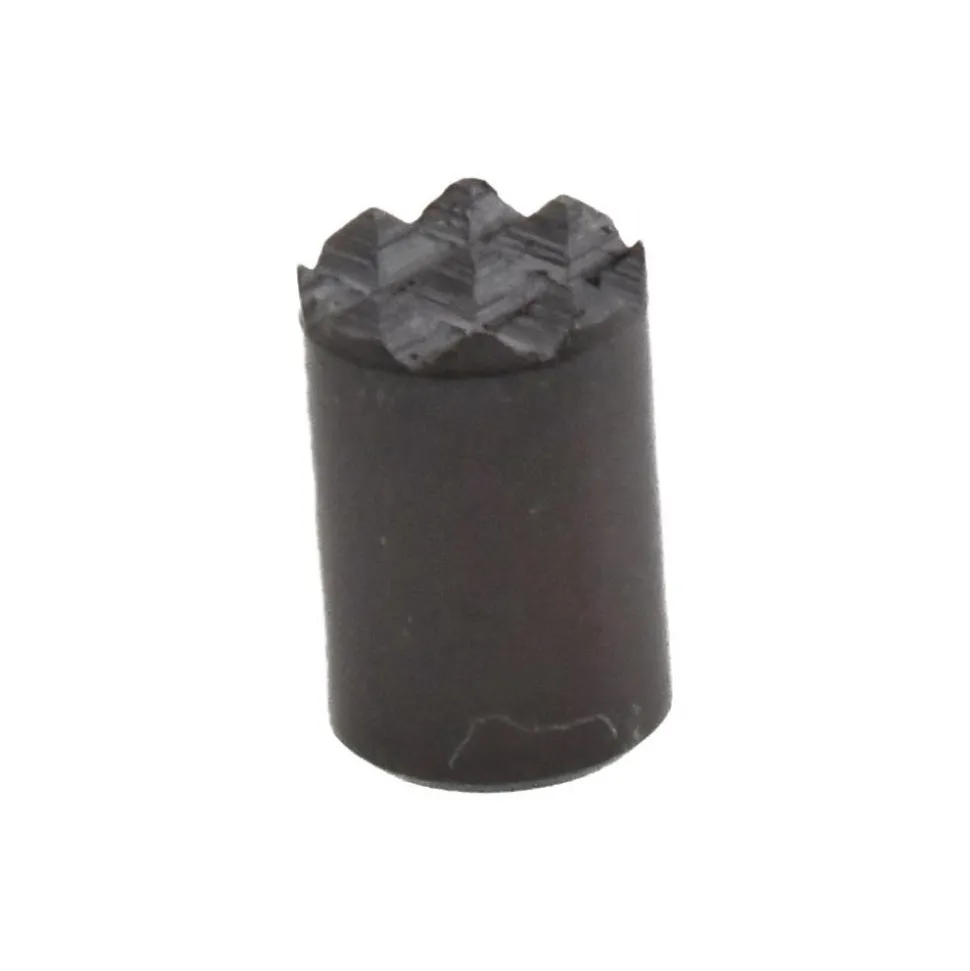 8-32 Thread, 1/4" Dia, 3/8" High, Threaded, Extra Fine Tooth Grade Diamond Serration Tooth Pattern, High Speed Steel, Round Positioning Gripper