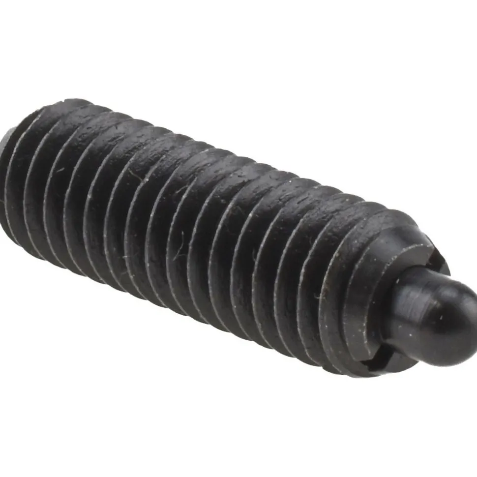 Threaded Spring Plunger: 3/8-16, 1-1/8" Thread Length, 0.187" Dia, 3/16" Projection