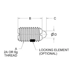 Threaded Spring Plunger: 5/16-18, 0.562" Thread Length, 0.135" Dia, 0.084" Projection