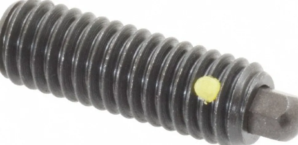 Threaded Spring Plunger: 3/8-16, 1-1/8" Thread Length, 3/16" Projection