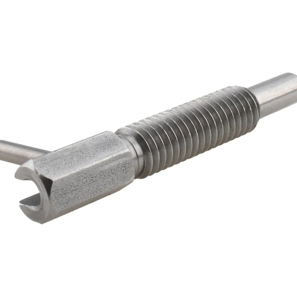 3/8-16, 1.18" Thread Length, 1/4" Plunger Dia, 0.75 Lb Init to 3.75 Lb Final End Force, Stainless Steel Locking L Handle Plunger