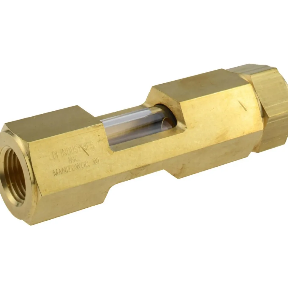 1/2" Thread, 4-5/8" OAL, Inline Sight Glass & Flow Sight