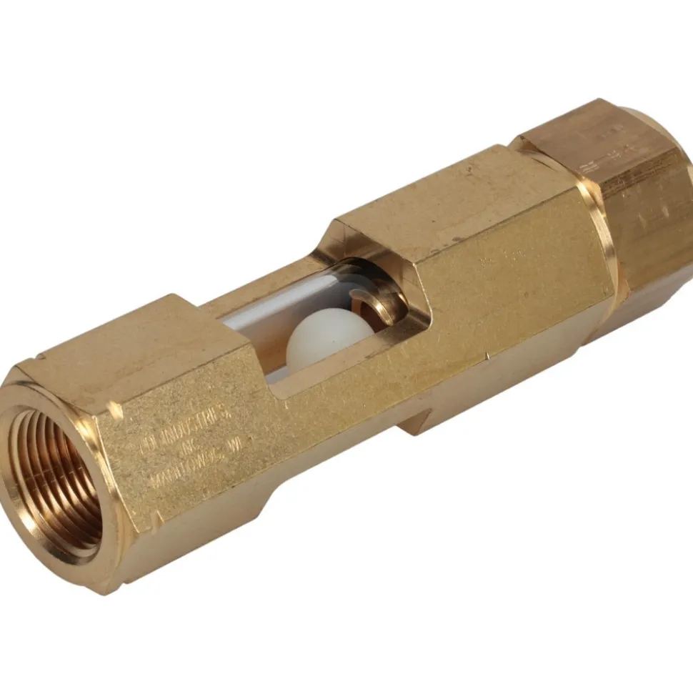 3/4" Thread, 4-3/4" OAL, Inline Sight Glass & Flow Sight