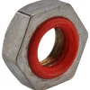 3/8-24 Thread, 9/16" Wide x 7/32" High, Brass Self Sealing Hex Jam Nut