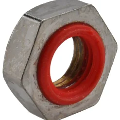 3/8-24 Thread, 9/16" Wide x 7/32" High, Brass Self Sealing Hex Jam Nut