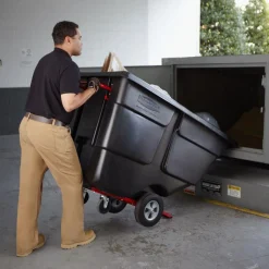 Tilt Dump Truck/Trash Cart/Garbage Collection/Recycling, 1 Cubic Yard, Waste Collection, 850 lbs capacity, Black