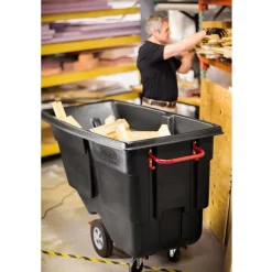 Tilt Dump Truck/Trash Cart/Garbage Collection/Recycling, 1 Cubic Yard, Waste Collection, 850 lbs capacity, Black