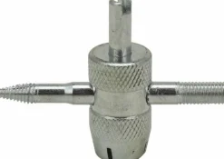 Tire Valve Repair Tool: Steel, Convenience of Four Tools in One, Insert or Remove Valve Cores & Rethread Inside & Outside of Valve Stems, Use with Tires