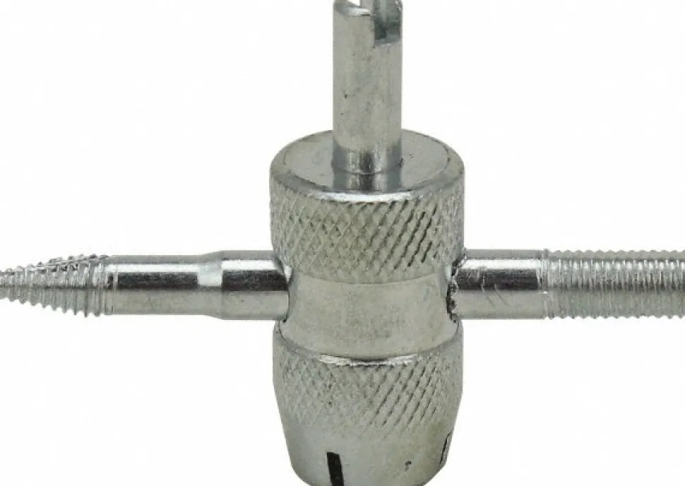 Tire Valve Repair Tool: Steel, Convenience of Four Tools in One, Insert or Remove Valve Cores & Rethread Inside & Outside of Valve Stems, Use with Tires
