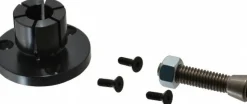 0.71 to 1.06" Expansion Dia, 4,500 Lb Holding Force, 8-32 Mounting Screw, 3/8-16 Center Screw, Mild Steel ID Expansion Clamps