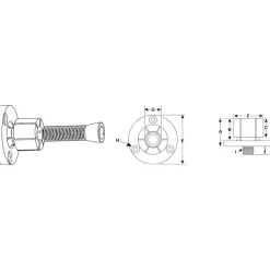 1.15 to 3.06" Expansion Dia, 10,000 Lb Holding Force, 1/4-20 Mounting Screw, 5/8-11 Center Screw, Mild Steel ID Expansion Clamps