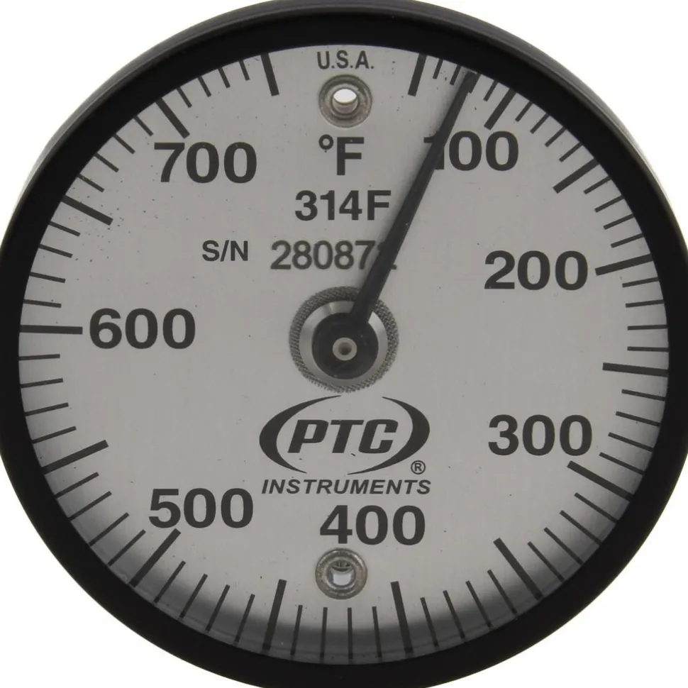 50 to 750°F, 2" Dial Dia, Dual Magnet Mount Thermometer