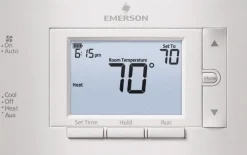 50 to 99°F, 2 Heat, 1 Cool, Digital Programmable Multi-Stage Thermostat