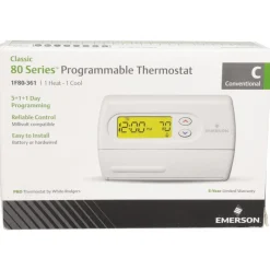 45 to 90°F, 1 Heat, 1 Cool, Standard Digital 5+1+1 Programmable Single Stage Thermostat