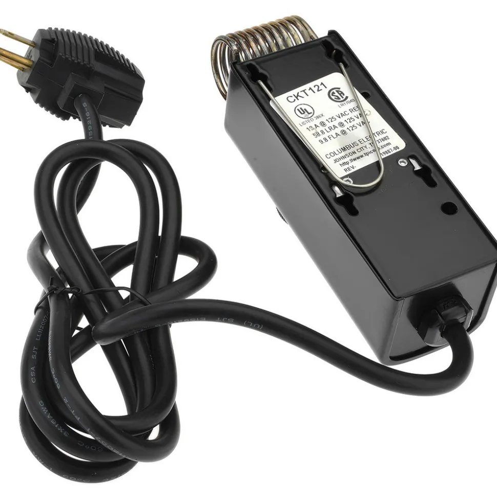 40 to 110°F, Heat Only, Industrial Thermostat (Coiled Bulb with 6' Line Cord)