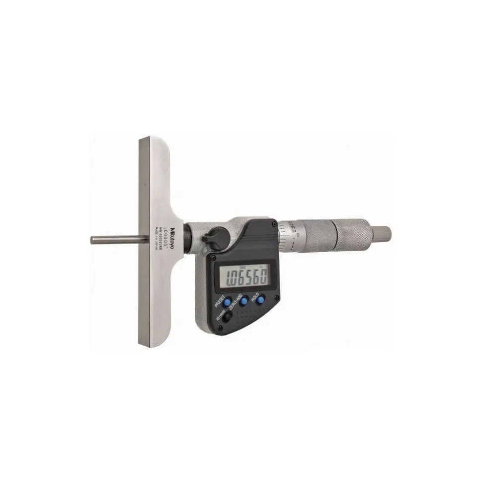 0 to 152.4mm Range, 4" Base Length, 6 Rods, Ratchet Stop Thimble, Electronic Depth Micrometer