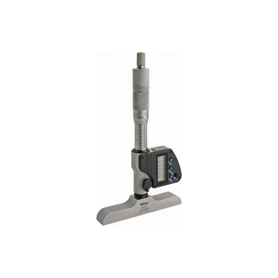 0 to 152.4mm Range, 4" Base Length, 6 Rods, Ratchet Stop Thimble, Electronic Depth Micrometer