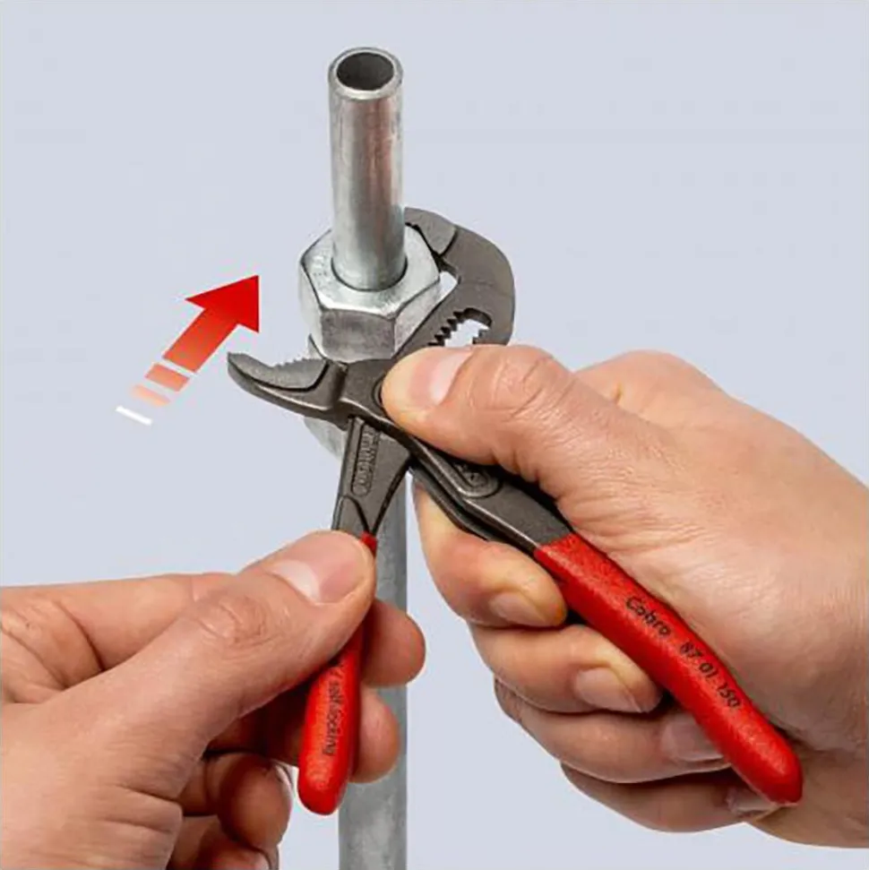Tongue & Groove Plier: 1-1/4" Cutting Capacity, Self-Gripping Jaw