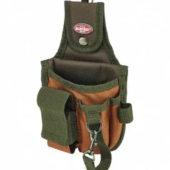 Tool Pouch: 5 Pockets, Polyester, Brown