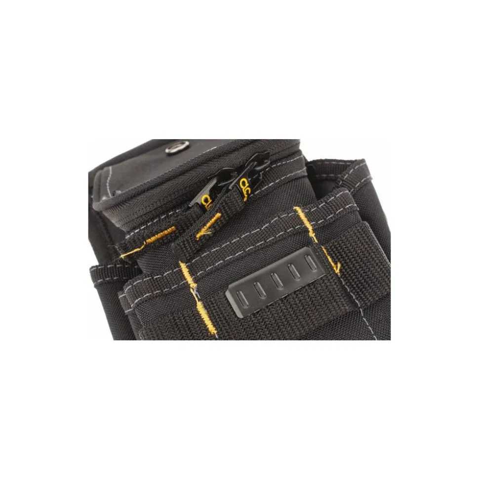 Tool Pouch: 6 Pockets, Polyester, Black