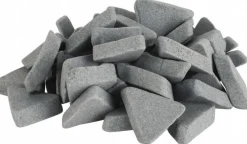 Triangle Tumbling Media: Ceramic Carrier, Ceramic Abrasive, 3/8" Long, 1-1/8" High, 50 lb Box
