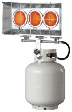Triple Burner Tank Top Radiant Heater: Propane, 45,000 BTU