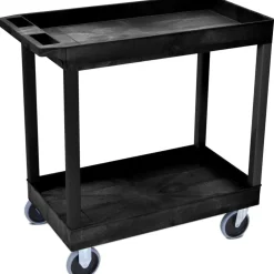 Tub Utility Cart: 32-1/4" Long, 18" Wide, Resin, HDPE & PVC, 500.000 lb Capacity, Black