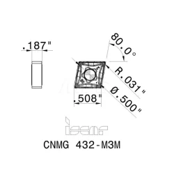Turning Insert: CNMG432-M3M IC806, Carbide